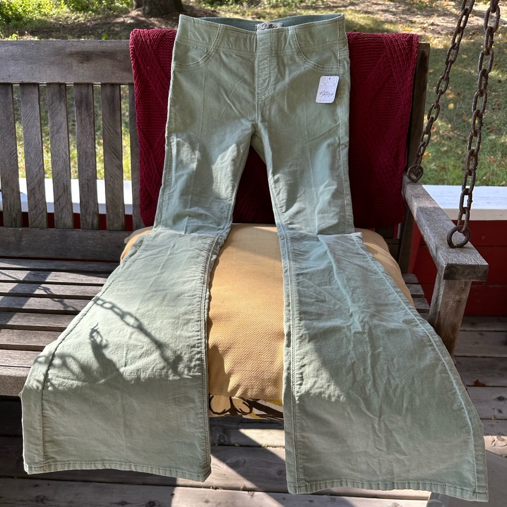 Free People Pull on Flare Corduroy Pants I’m Still Pond color